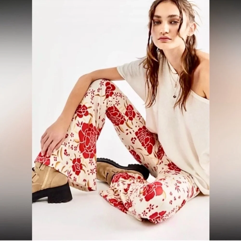 Free People Novella Royal Floral Flare Pants